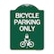 Signmission Bicycle Parking W/ Cycle and Lock, Green & White Aluminum Sign, 18" x 24", GW-1824-24321 A-DES-GW-1824-24321 - alternate 1